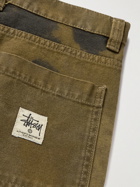 Stussy - Tapered Garment-Dyed Cotton-Canvas Cargo Trousers - Brown