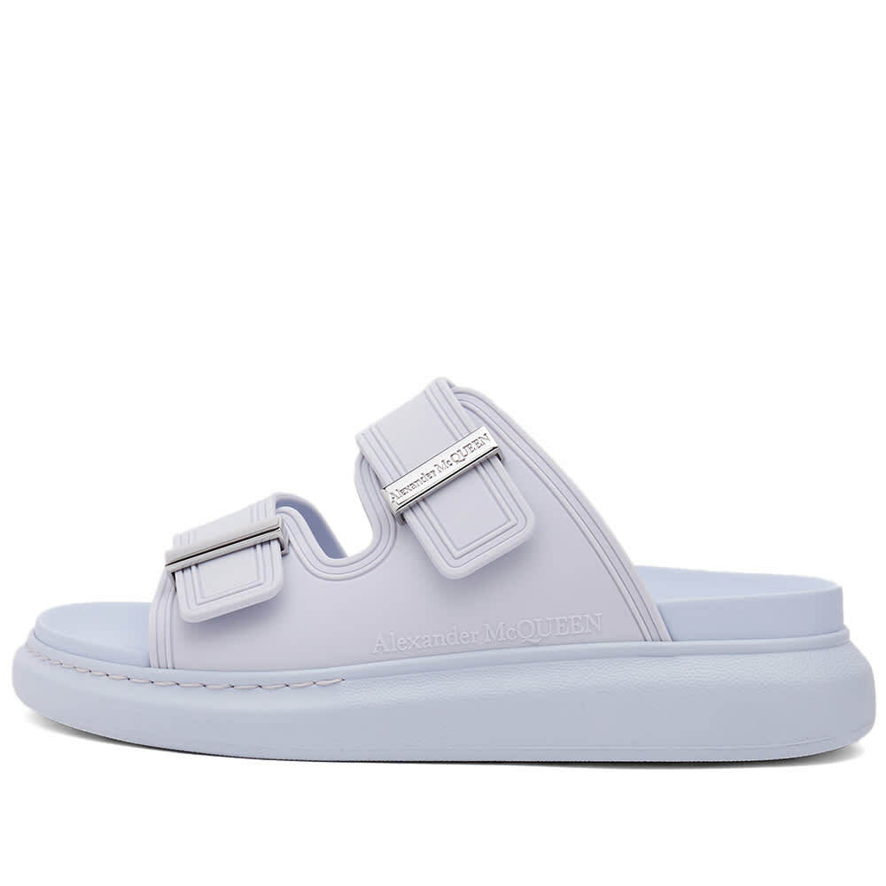 Alexander McQueen Women's Rubber Slide in Pale Lilac/Silver Alexander