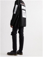TAKAHIROMIYASHITA TheSoloist. - Oversized Zip-Detailed Cutout Printed Cotton-Jersey Sweatshirt - Black