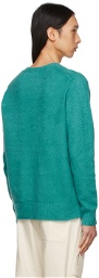 Helmut Lang Green Brushed Crewneck Sweater