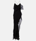 The Sei Ruffled silk chiffon maxi dress
