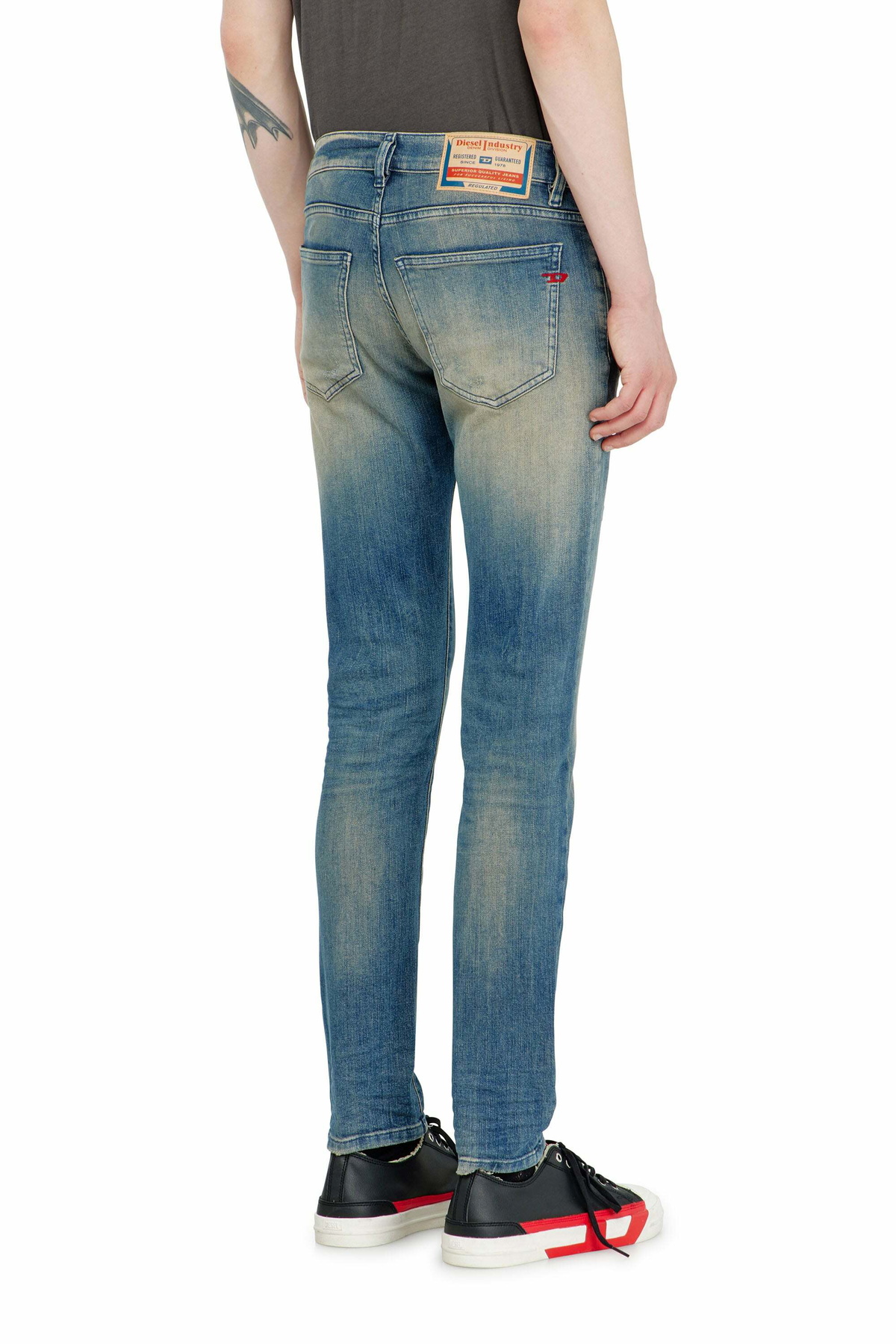 Diesel Slim Jeans Regular Waist 2019 D-Strukt, Medium blue, Zip fly