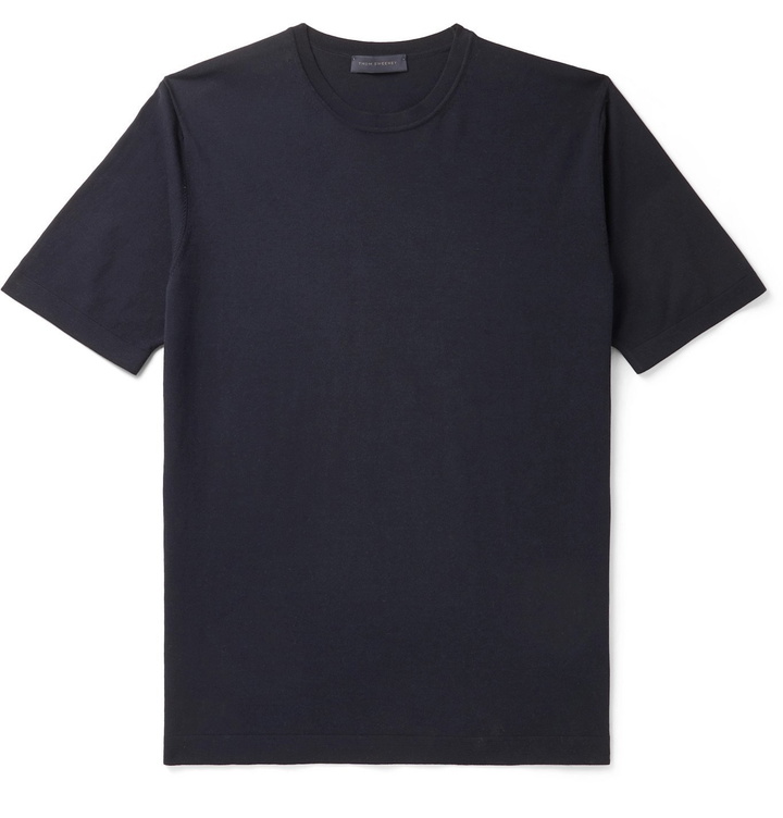 Photo: Thom Sweeney - Garment-Dyed Cotton-Jersey T-Shirt - Blue