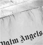 Palm Angels - Logo-Print Coated-Canvas Backpack - Silver