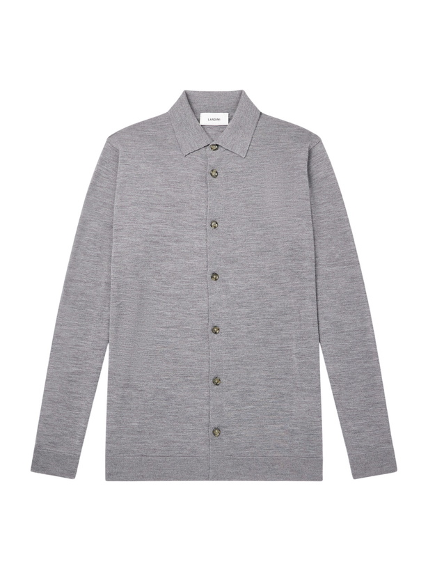 Photo: Lardini - Virgin Wool Polo Shirt - Gray