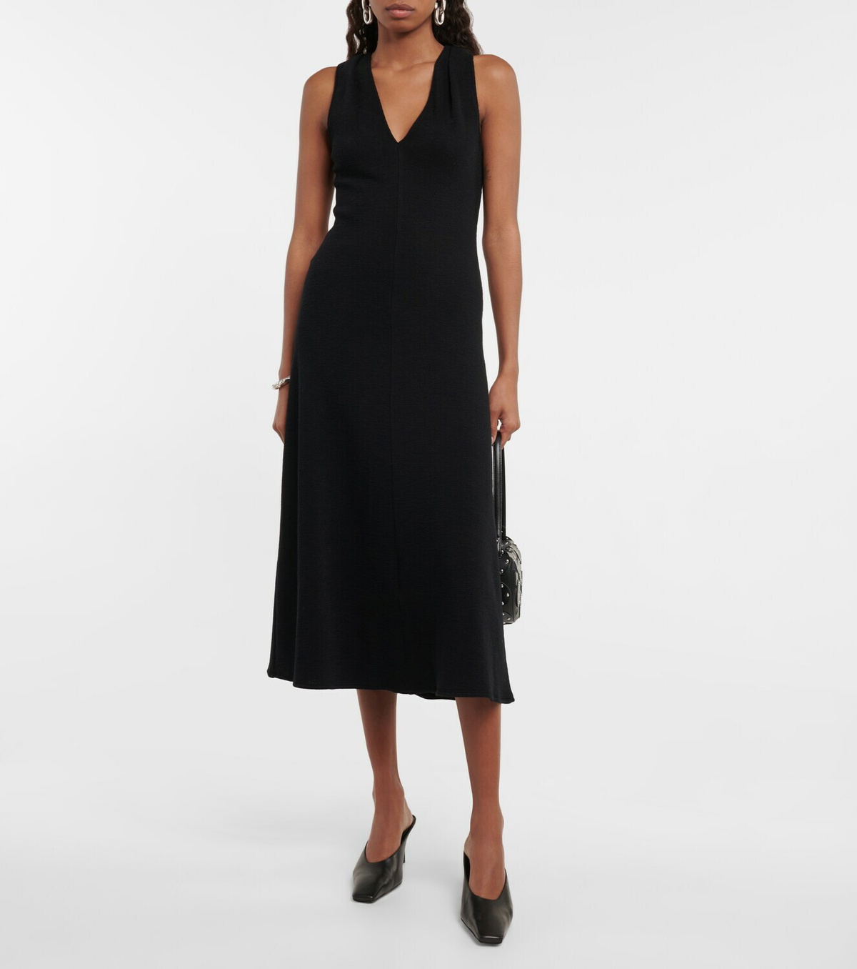 Vince - Twisted back wool-blend halter dress Vince