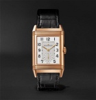 JAEGER-LECOULTRE - Reverso Classic Large Duoface Small Seconds Hand-Wound 28.3mm 18-Karat Rose Gold and Alligator Watch - Silver