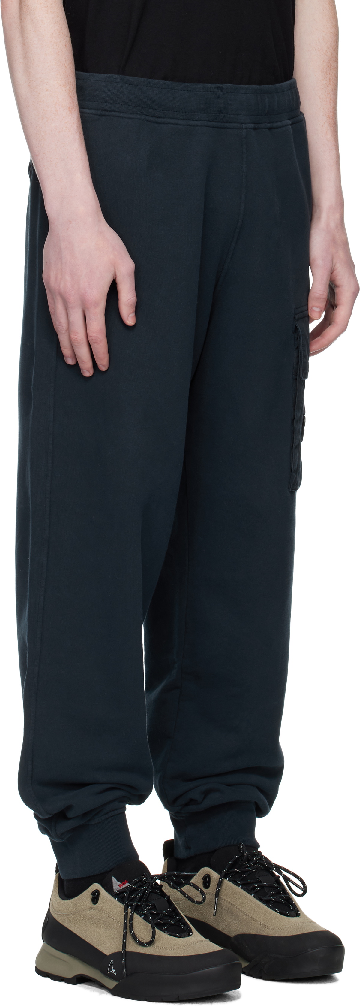 Stone Island Navy 6200003 Brushed Organic Cotton Fleece Sweatpants