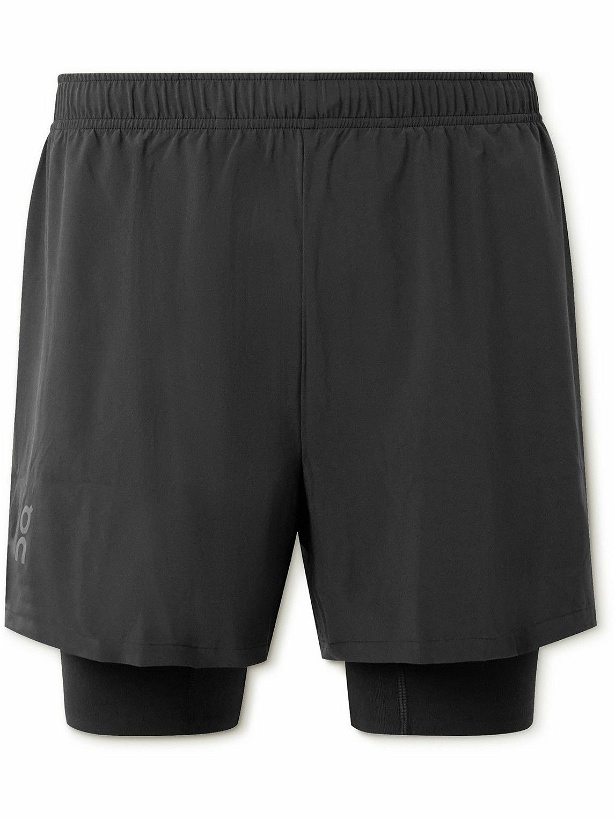 Photo: ON - Energy Straight-Leg Layered Recycled-Jersey Shorts - Black