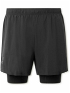 ON - Energy Straight-Leg Layered Recycled-Jersey Shorts - Black