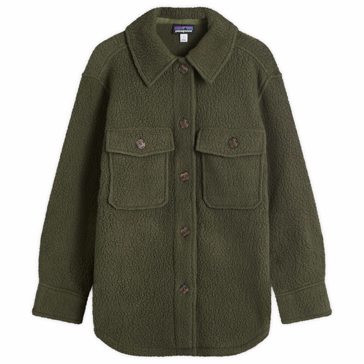 Photo: Patagonia Women's Retro Pile Shacket in Pine Needle Green