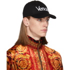 Versace Black Embroidered Logo Cap