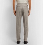 Saman Amel - Beige Tapered Pleated Mélange Wool Suit Trousers - Neutrals