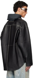 Acne Studios Black Shirt Leather Jacket