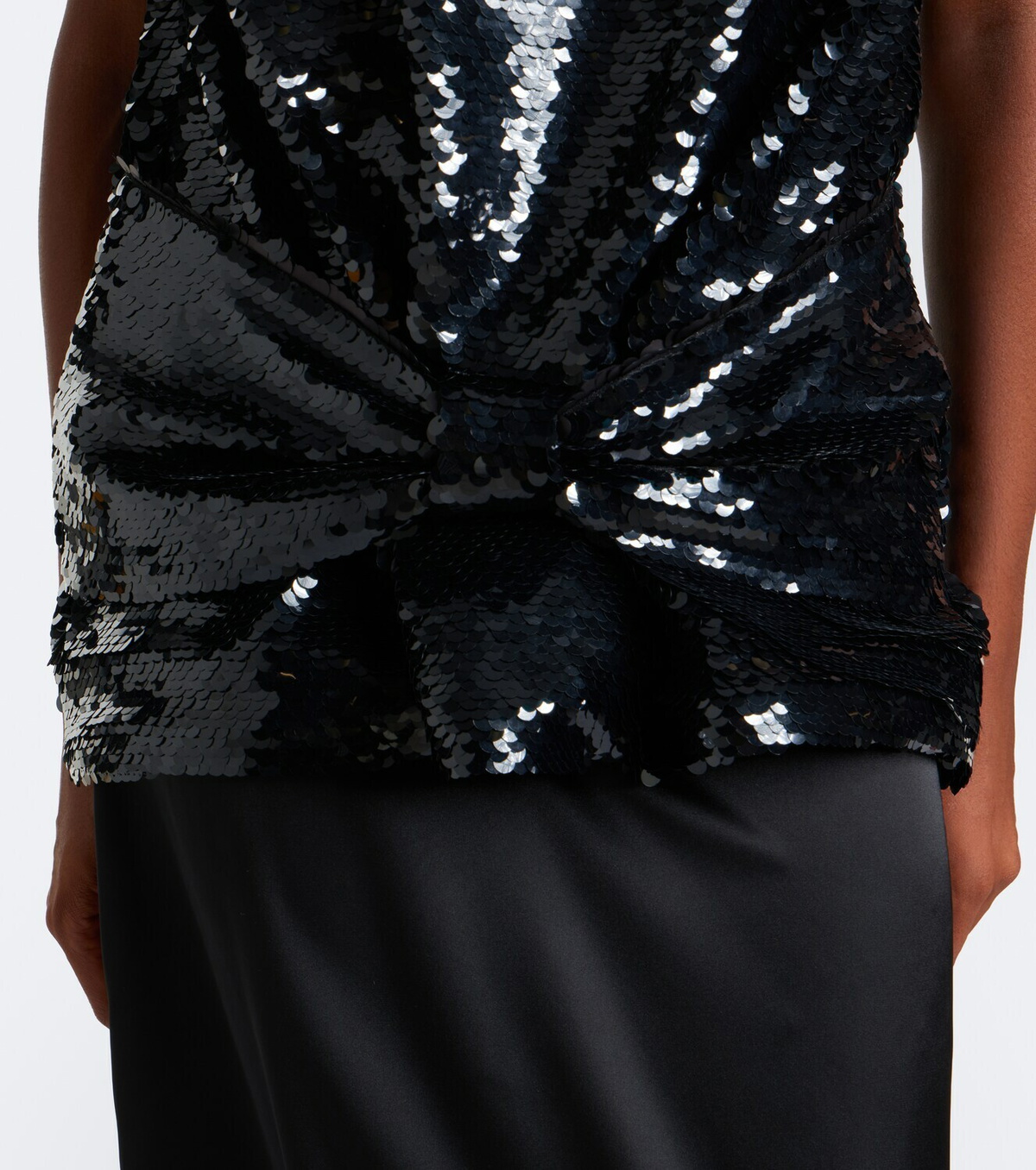 Simone Rocha Bow-detail sequined peplum top