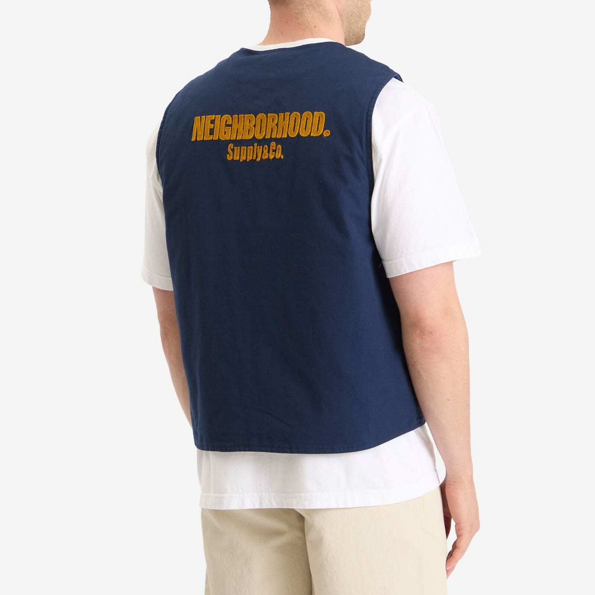 Neighborhood Men's Padded Work Vest in Navy