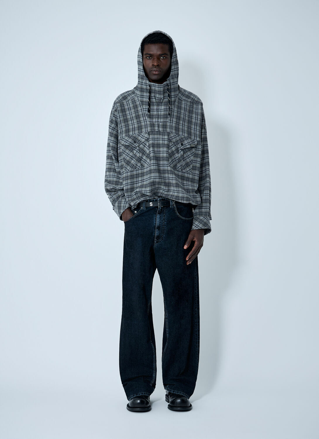 Martine Rose Check Hooded Sweatshirt