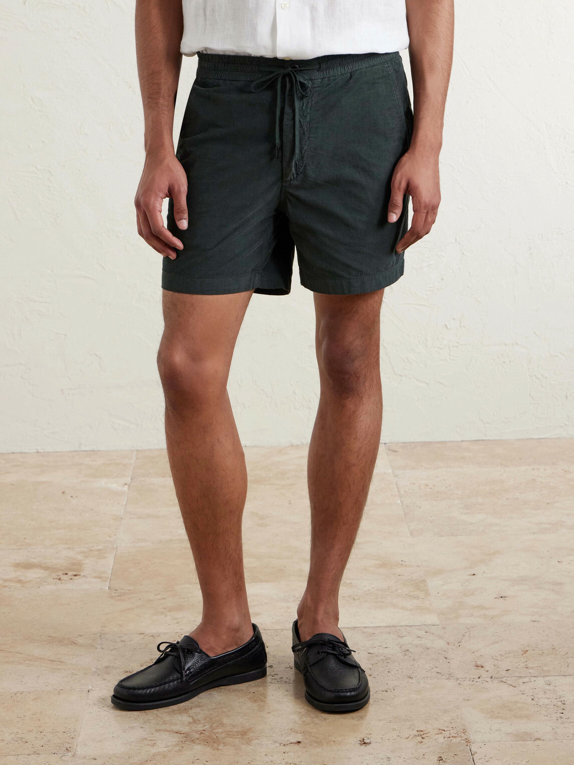 Slowear - Straight-Leg Cotton-Corduroy Drawstring Shorts - Green