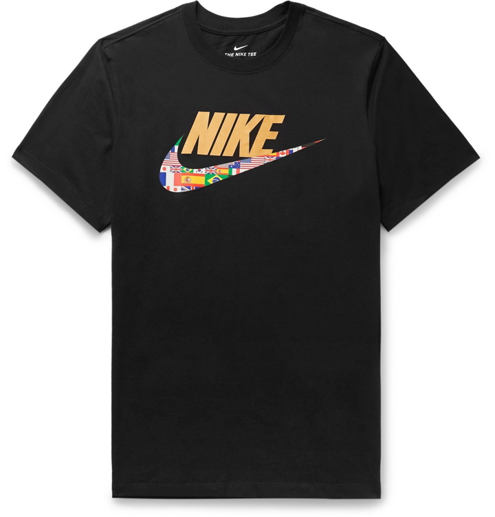 Photo: Nike - Sportswear Logo-Print Cotton-Jersey T-Shirt - Black