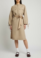 Moncler Nylon Midi Dress Beige