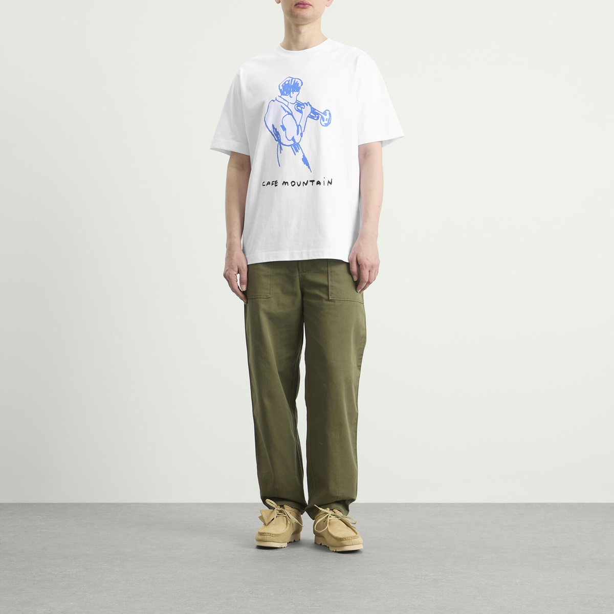 Café Mountain Men's Jazz T-Shirt in Natural