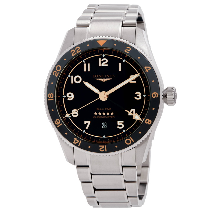 Photo: Longines Spirit Zulu Time Automatic Black Dial Mens Watch L38124506