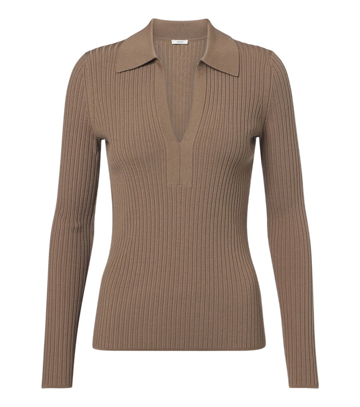 Photo: Joseph Ribbed-knit wool-blend polo sweater