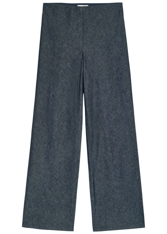 Photo: Vince Colette Wide-leg Chambray Trousers Indigo