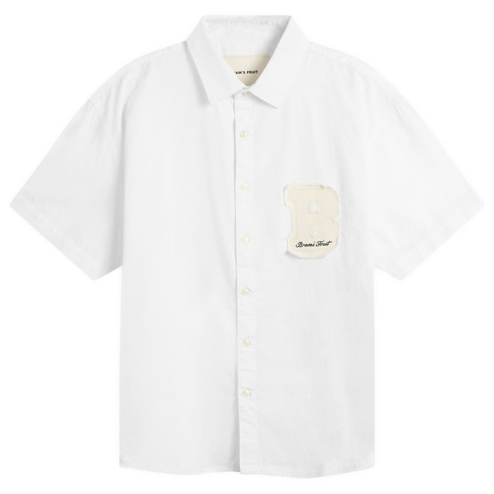 Photo: Bram's Fruit Men's Shortsleeve Varsity Shirt in White