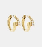 Melissa Kaye Lola Huggie 18kt gold hoop earrings with diamonds