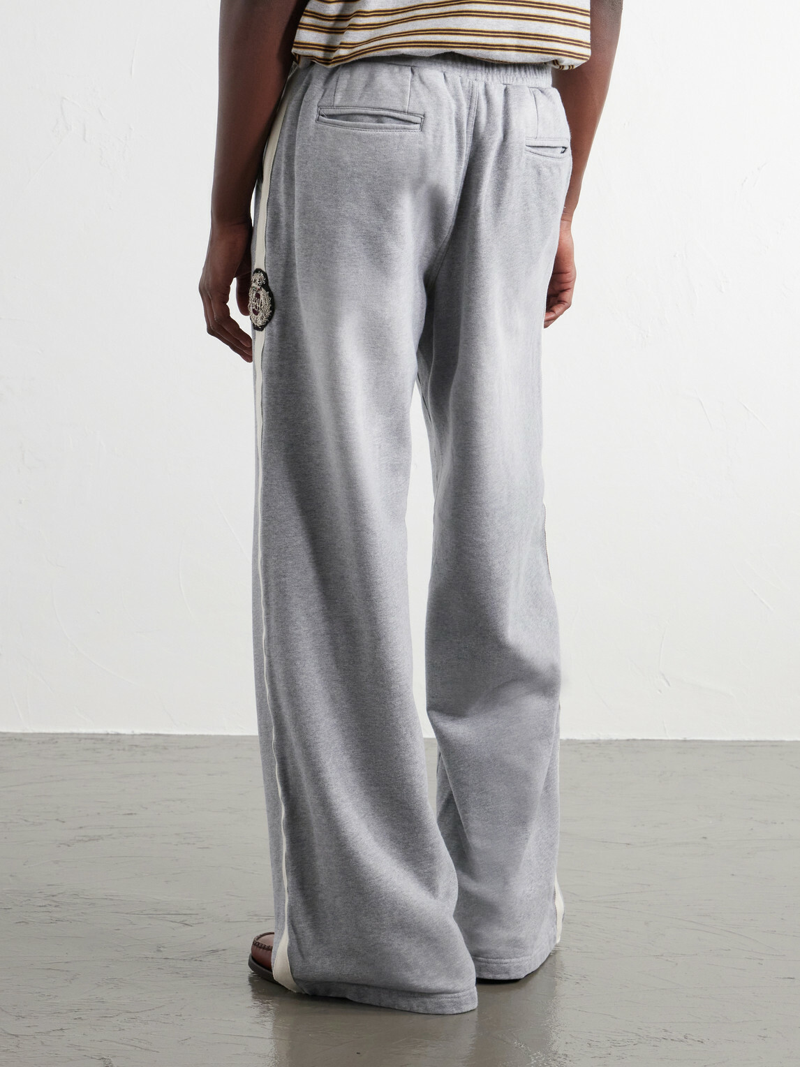 424 - Wide-Leg Distressed Cotton-Jersey Sweatpants - Gray