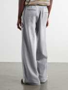 424 - Wide-Leg Distressed Cotton-Jersey Sweatpants - Gray
