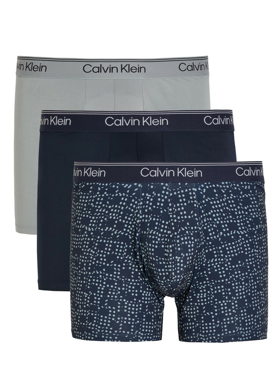 Calvin Klein Brushed Stretch-microfibre Trunks set of Three Multicoloured