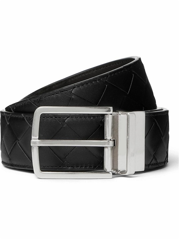 Photo: Bottega Veneta - 4cm Reversible Intrecciato Leather Belt - Black