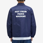 Drôle de Monsieur Men's Slogan Coach Jacket in Navy