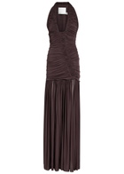 Christopher Esber Ruched Jersey Maxi Dress Dark Red