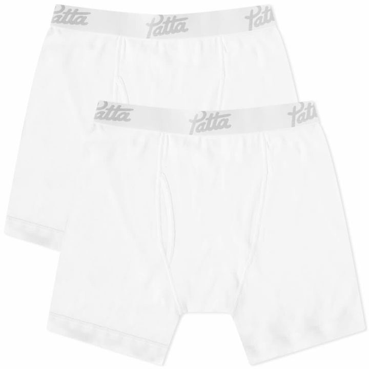 Photo: Patta Men's Boxer Briefs - 2 Pack in White