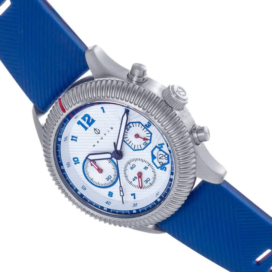 Nautis Meridian Chronograph Quartz White Dial Mens Watch NAUN100-5
