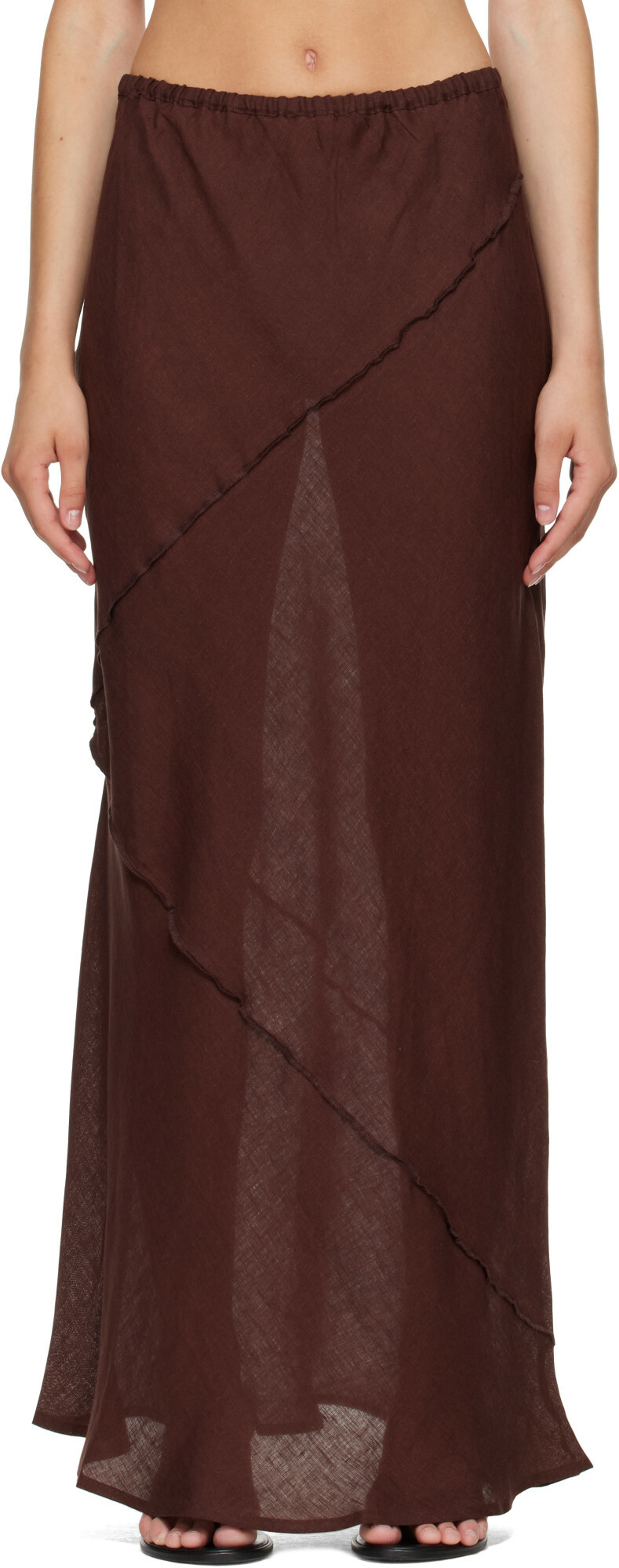 Baserange Brown Lava Maxi Skirt