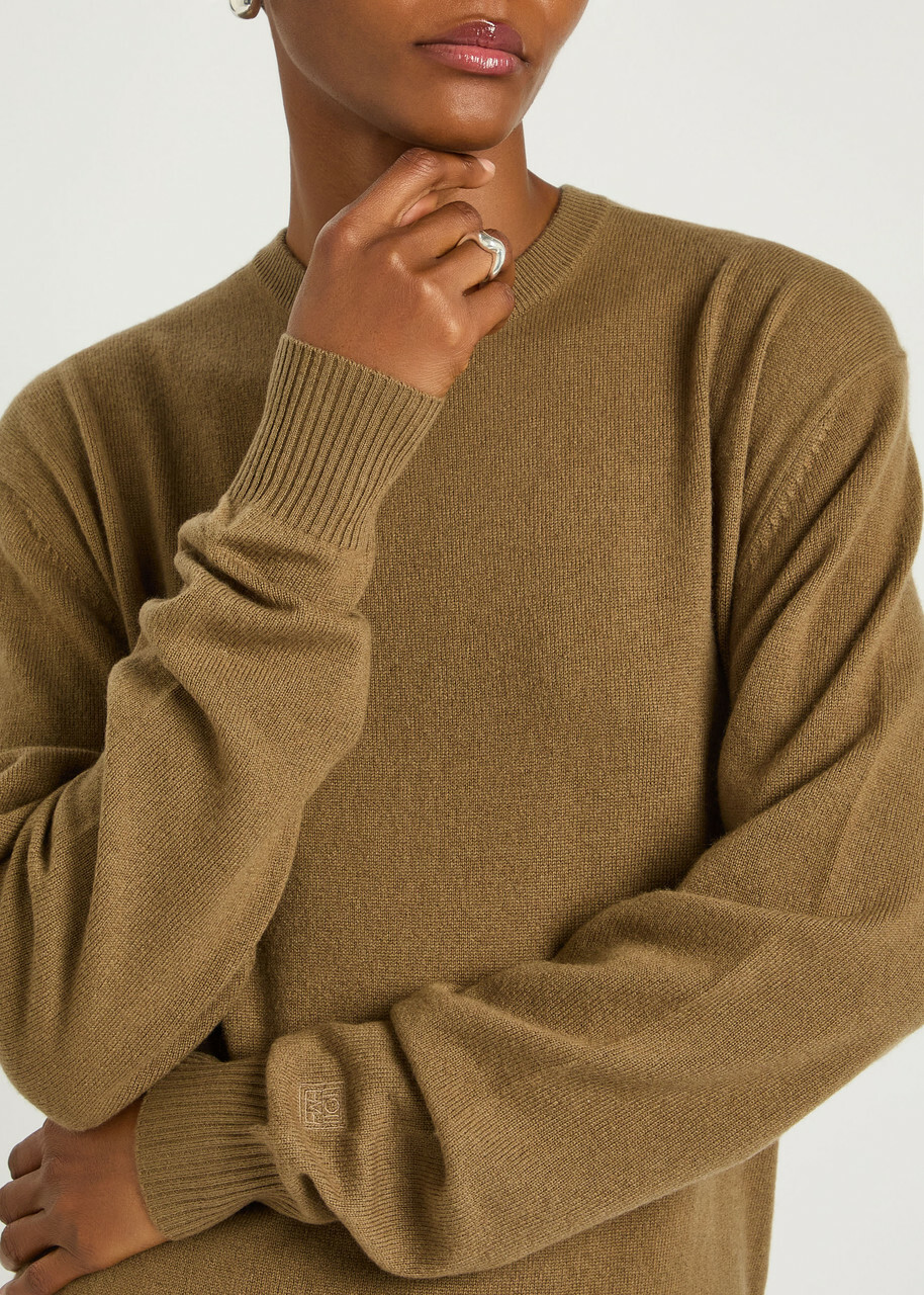 Toteme Classic Crew-neck Cashmere Jumper Khaki