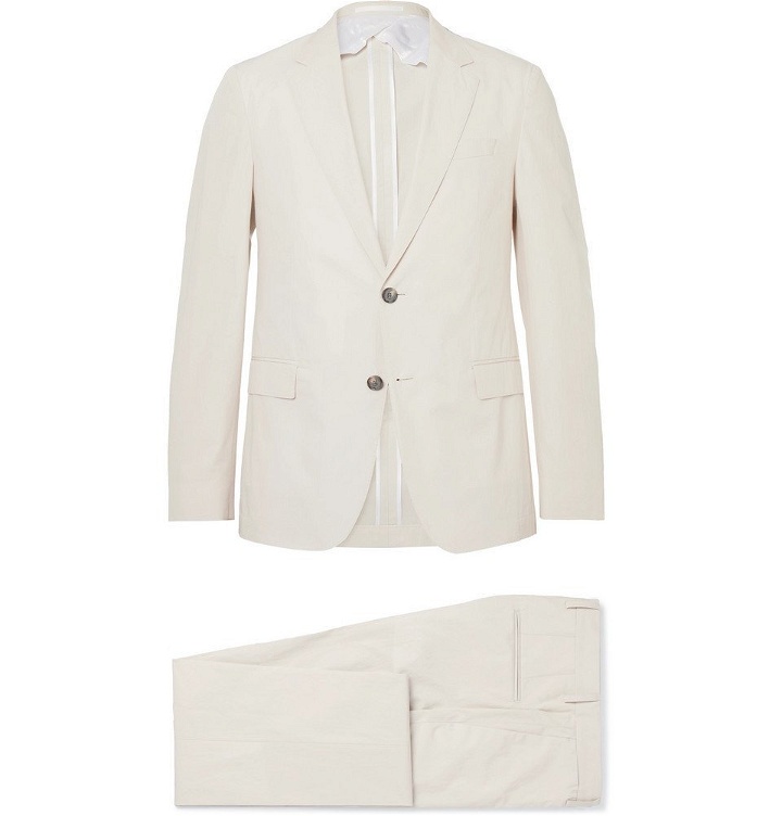 Photo: Hugo Boss - Cream Nylen Perry Slim-Fit Cotton Suit - Sand