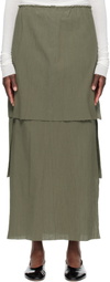 Lauren Manoogian Khaki Raw Layer Maxi Skirt
