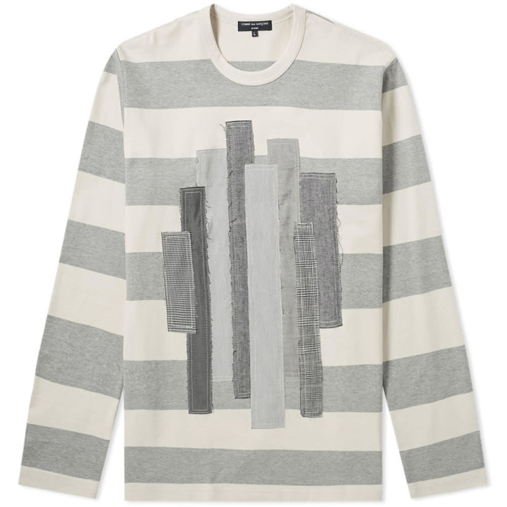 Photo: Comme des Garcons Homme Long Sleeve Fabric Mix Stripe Tee