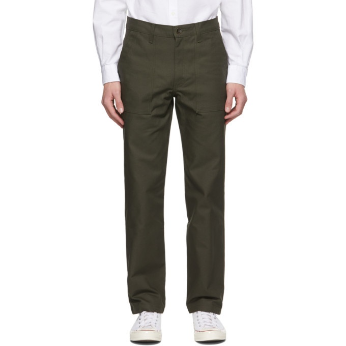Photo: Naked and Famous Denim Khaki Canvas Work Trousers