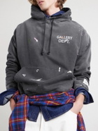 Gallery Dept. - Logo-Print Paint-Splattered Cotton-Jersey Hoodie - Gray