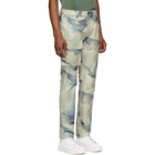 Reese Cooper Green Linen Watercolor Camouflage Cargo Pants