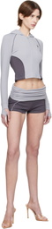MISBHV Gray Lycra Zipped Sport Hoodie