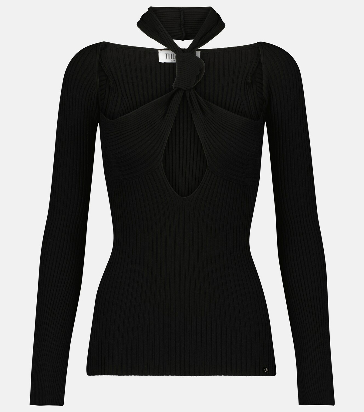 The Attico Halterneck cutout ribbed top