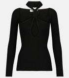 The Attico Halterneck cutout ribbed top