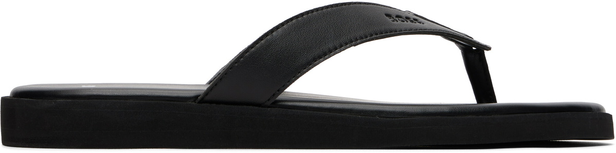 BOSS Black Embossed-Logo Flip-Flops